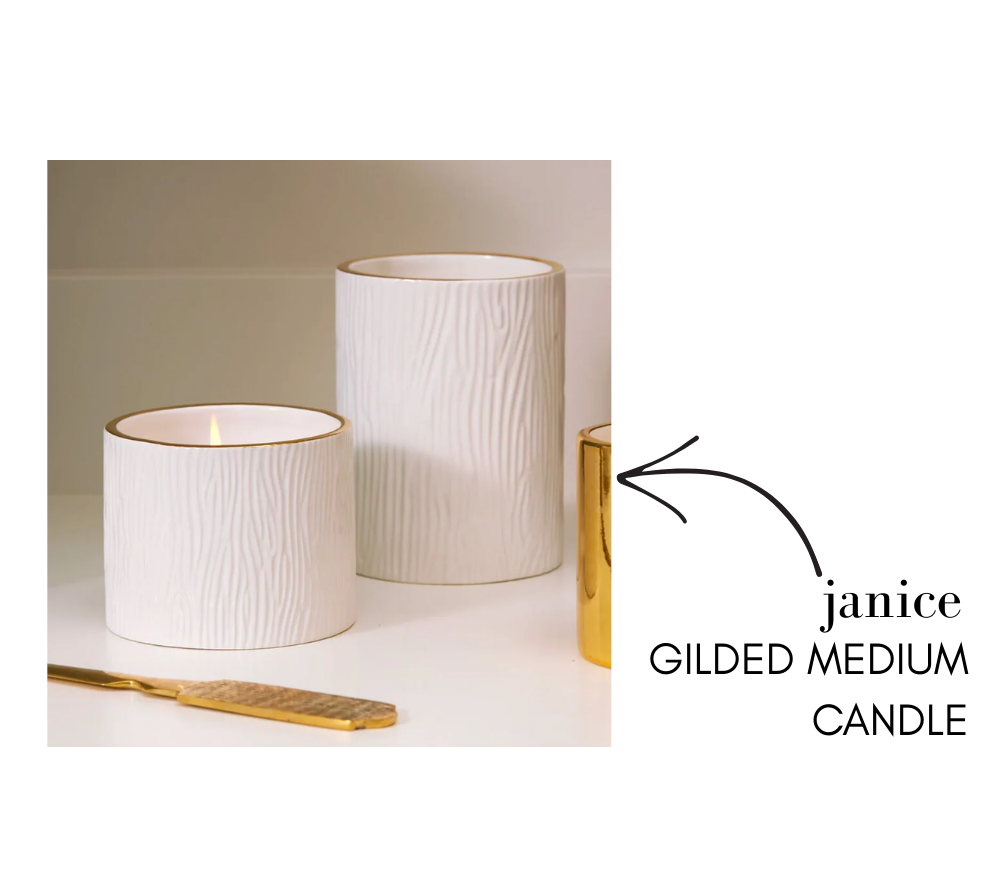 Thymes Frasier Fir Gilded Ceramic Candle - Medium