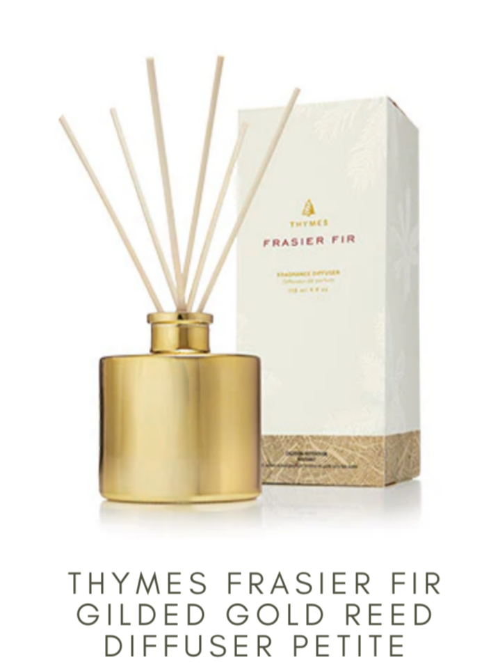 Thymes Frasier Fir Gilded Gold Reed Diffuser Petite