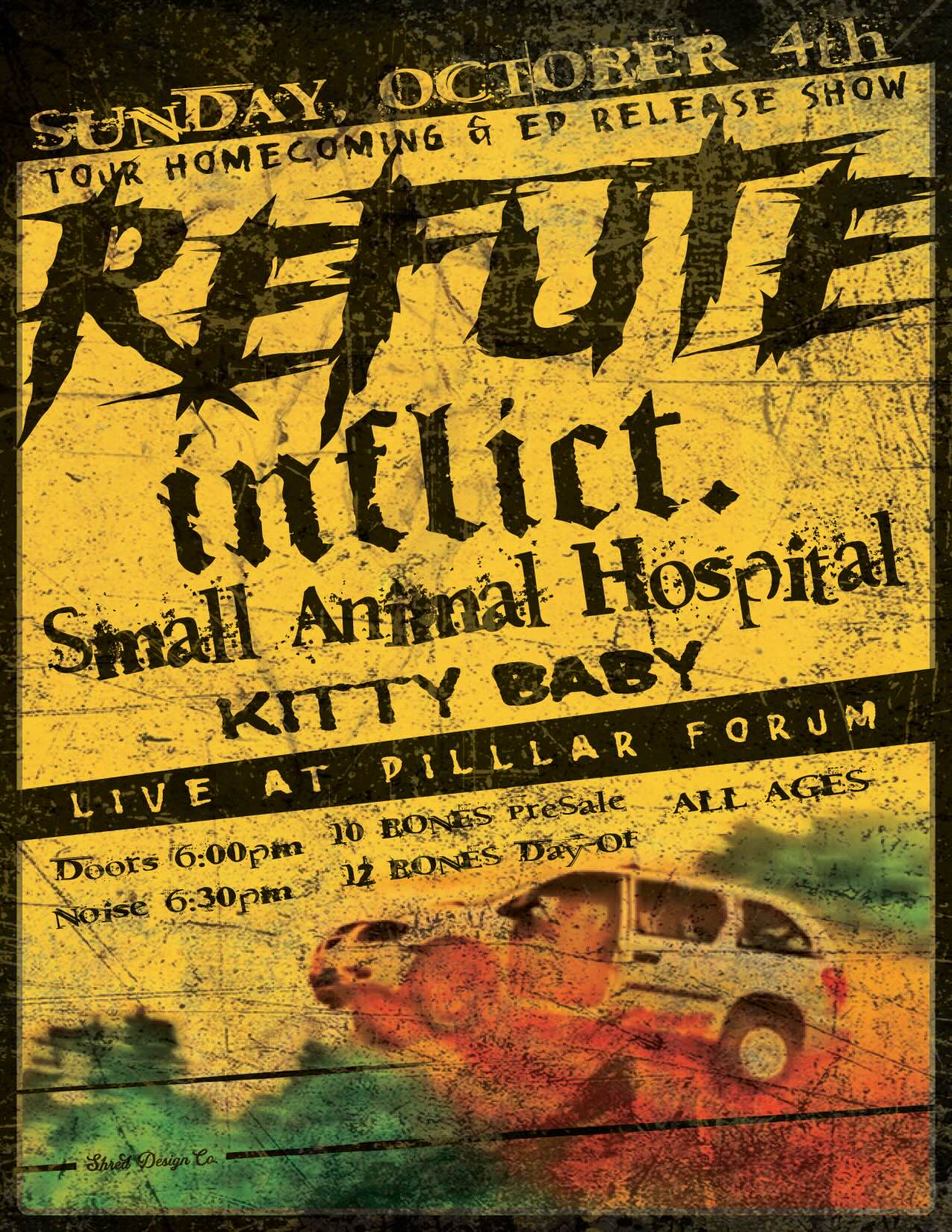 Refute, Infllict. Small Animal Hospital, Kitty Baby flyer