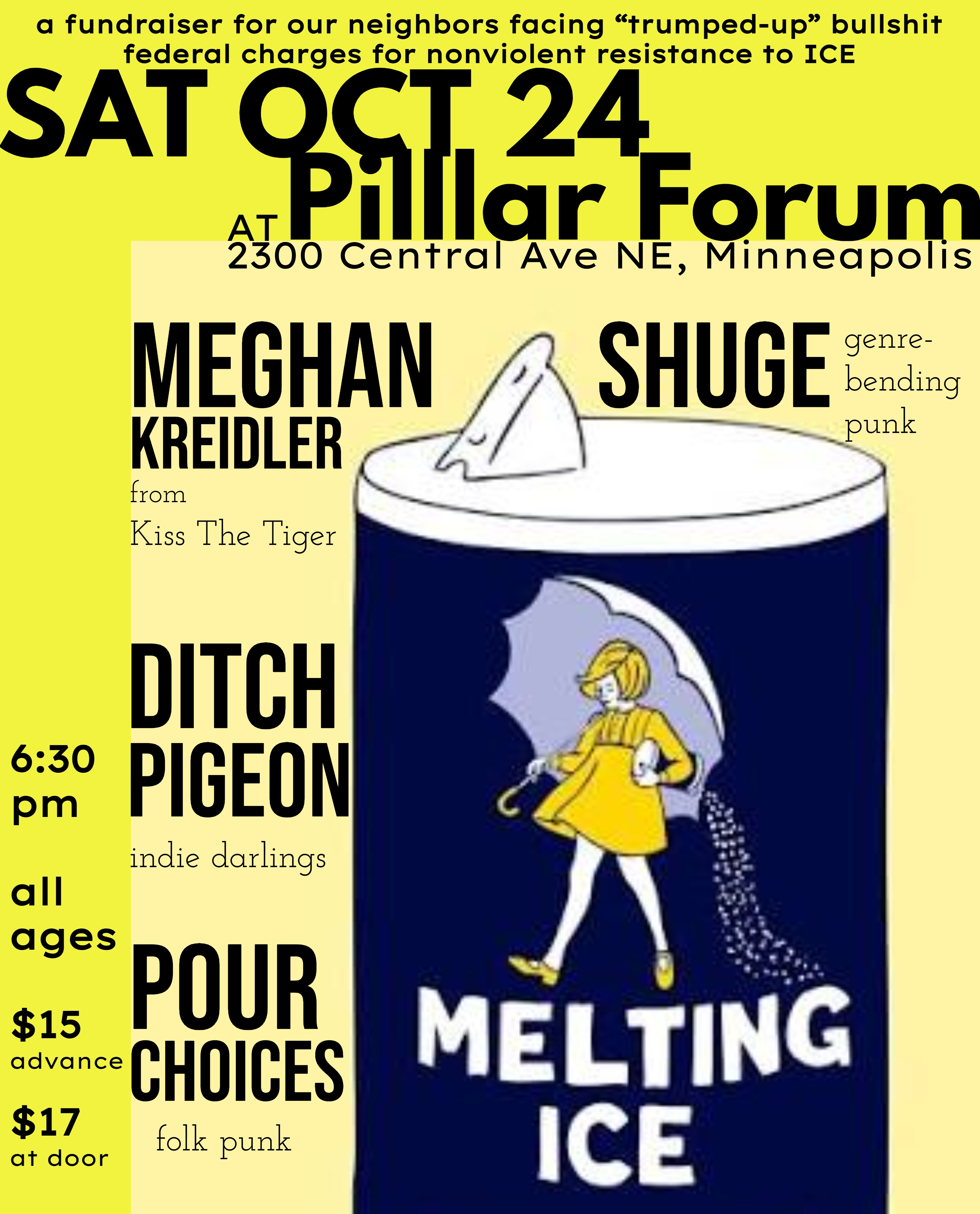 SHUGE, Meghan Kreidler, Ditch Pigeon, Pour Choices flyer