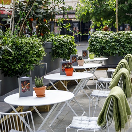 Outdoor seating area at St Martin's Lane