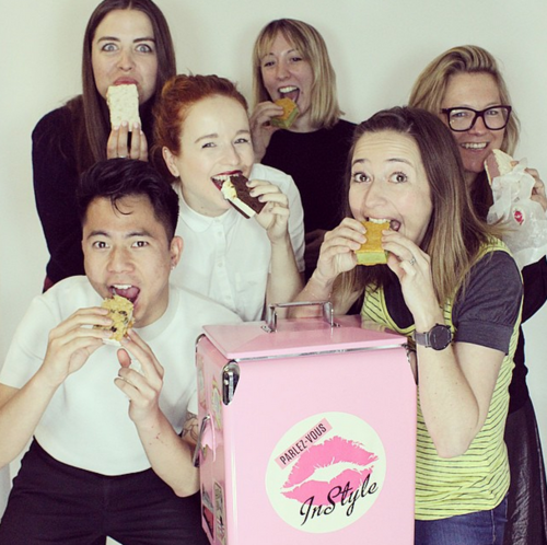 Soap and Glory team eating ice cream
